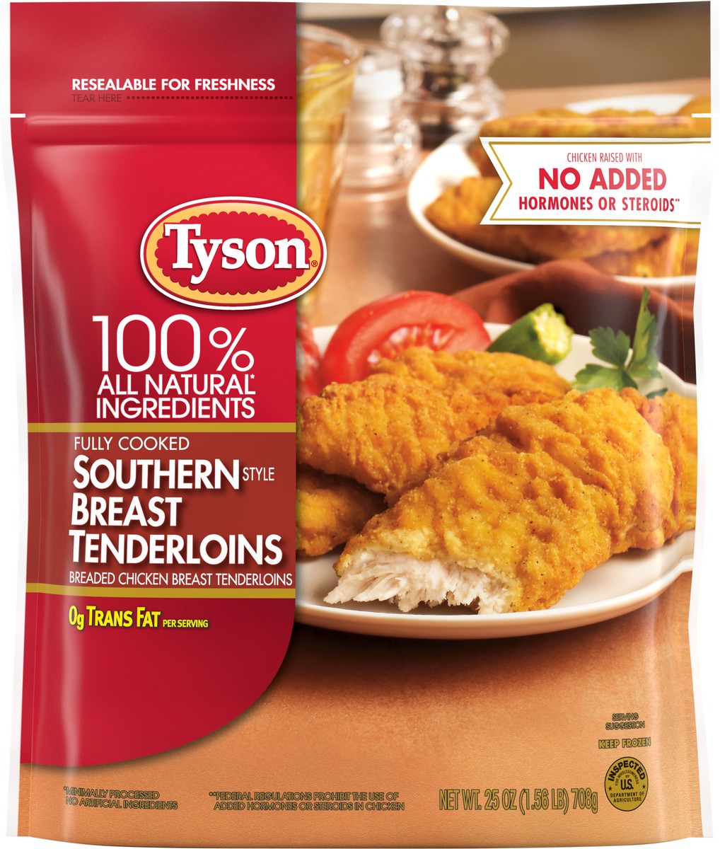 slide 9 of 10, Tyson All Natural Southern Breast Tenderloins - Frozen - 25oz, 25 oz