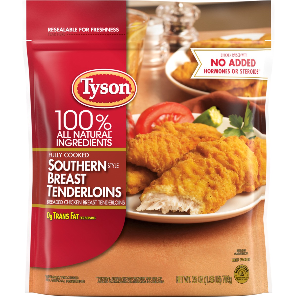 slide 10 of 10, Tyson All Natural Southern Breast Tenderloins - Frozen - 25oz, 25 oz