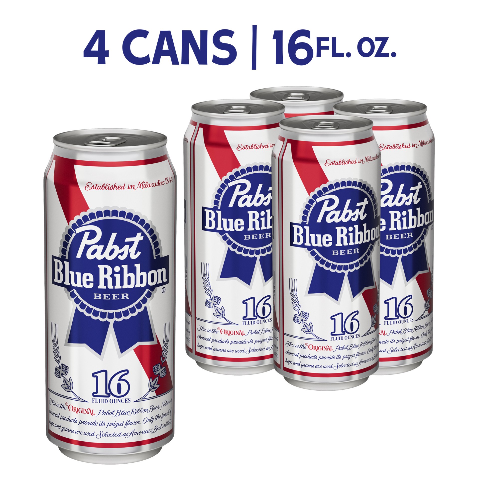 slide 6 of 9, Pabst Beer 4 - 16 fl oz Cans, 4 ct; 16 oz