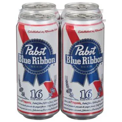 Pabst Blue Ribbon Beer, 4 Pack, 16 fl oz Cans