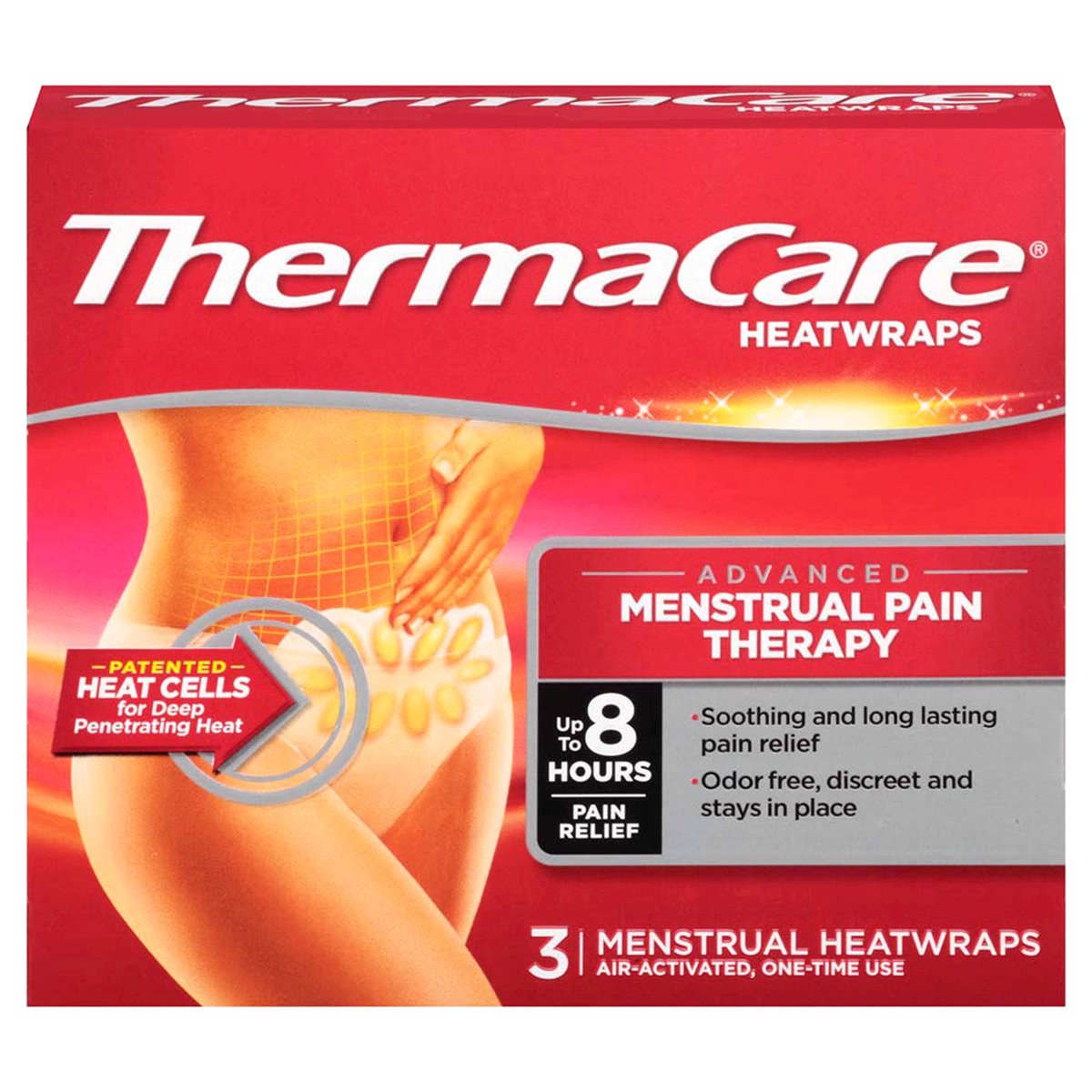 slide 1 of 6, ThermaCare Menstrual Pain Therapy Heatwraps, 3 ct