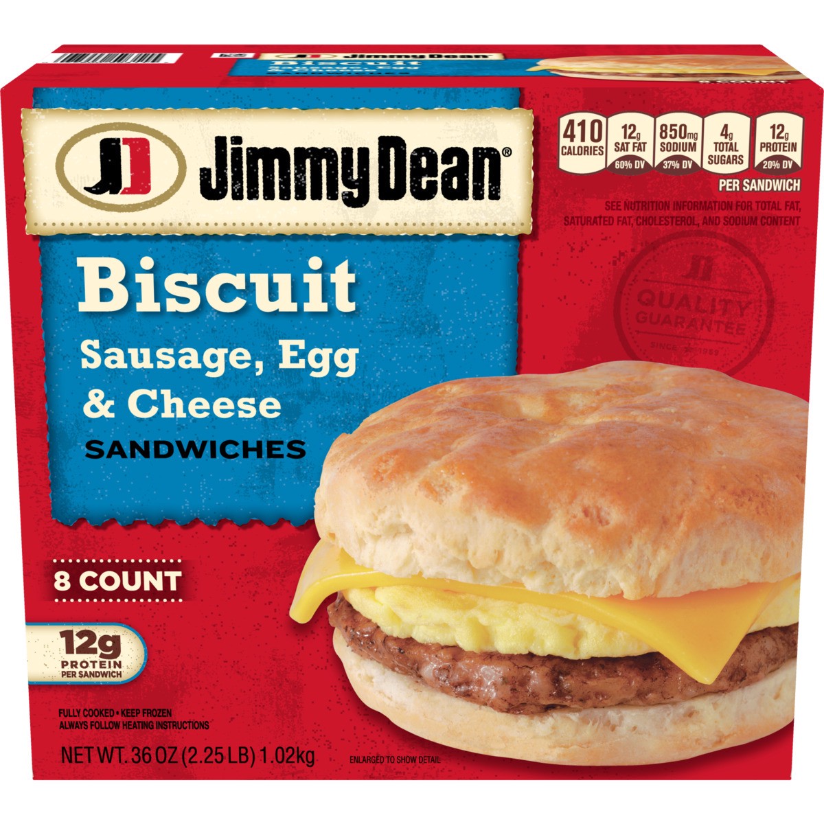 slide 1 of 9, Jimmy Dean Jmmy Dean Saus Egg Chse Bisc, 36 oz