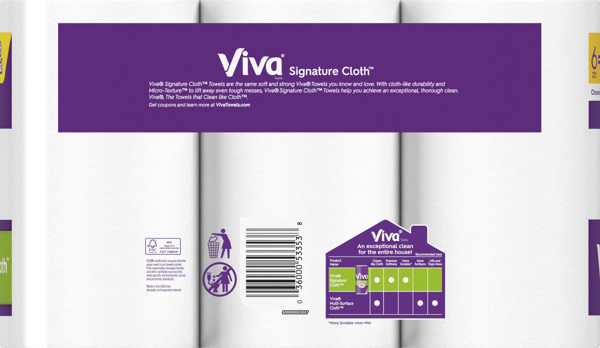 slide 5 of 9, Viva Signture Cloth P/Towel Choose-S, 6 ct