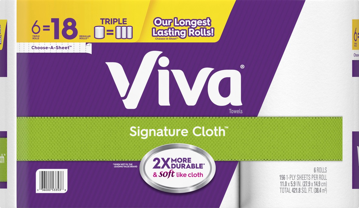 slide 6 of 9, Viva Signture Cloth P/Towel Choose-S, 6 ct