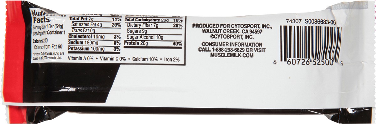 slide 6 of 12, Muscle Milk Salted Caramel Flavored Protein Bar 2.25 oz, 2.25 oz