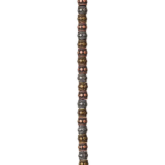 slide 1 of 3, Multicolor Metallic Carved Drum Beads, 4mm By Bead Landing, 4 mm