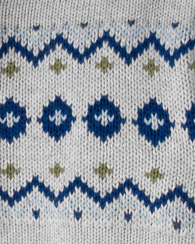 slide 3 of 4, Littleplanet Toddler Boy Organic Cotton Fair Isle Sweater Knit Jacket Grey 5T, 1 ct