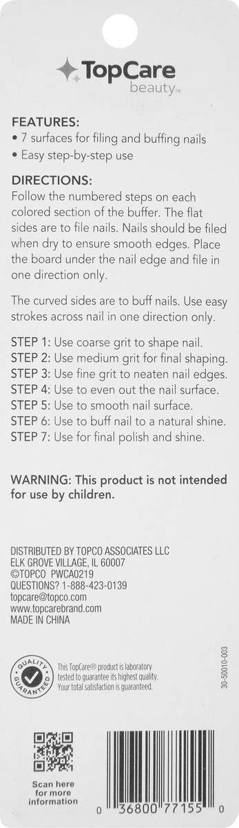 slide 11 of 12, TopCare Top Care 7-Way Nail Buffer, 1 ct