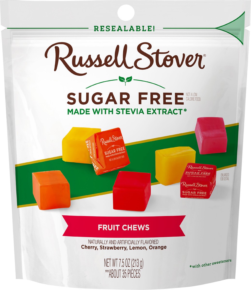 slide 6 of 7, RUSSELL STOVER Sugar Free Fruit Chews, 7.5 oz. bag (˜ 35 pieces), 7.5 oz