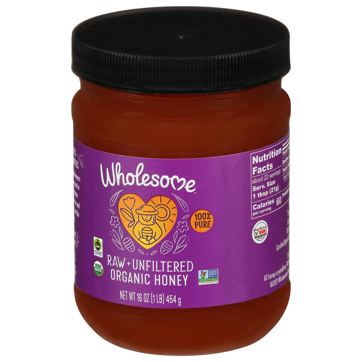 slide 3 of 11, Wholesome Organic Raw + Unfiltered Honey 16 oz, 16 oz