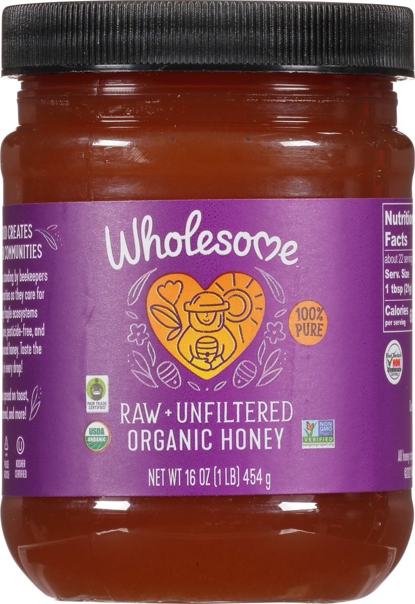 slide 11 of 11, Wholesome Organic Raw + Unfiltered Honey 16 oz, 16 oz