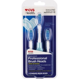 slide 1 of 1, CVS Health Replacement Professional Brush Heads, 3 ct