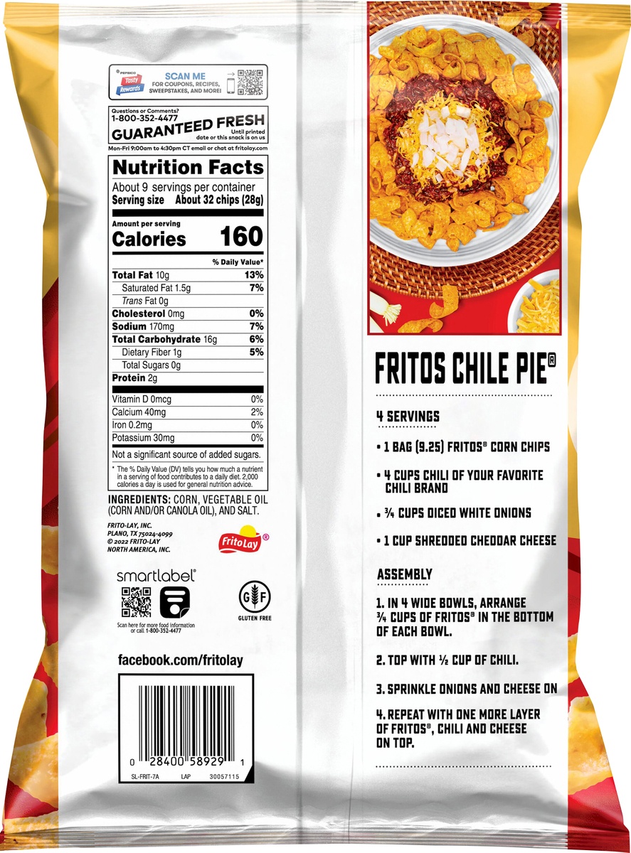 slide 5 of 6, Fritos Corn Chips The Original 9 1/4 Oz, 10 oz