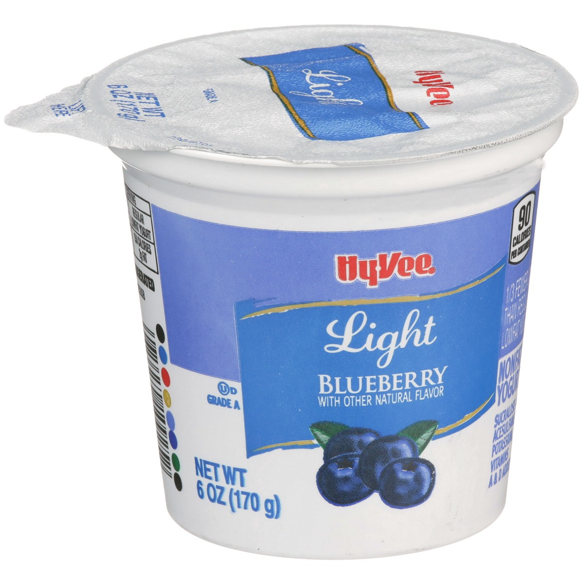 slide 2 of 8, Hy-vee Blueberry Light Nonfat Yogurt, 6 oz