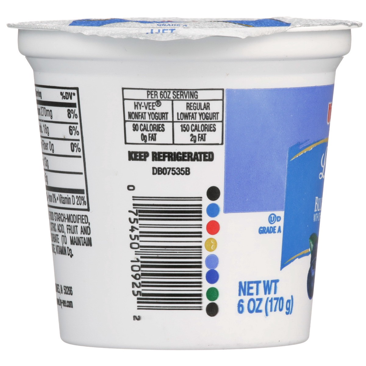 slide 5 of 8, Hy-vee Blueberry Light Nonfat Yogurt, 6 oz