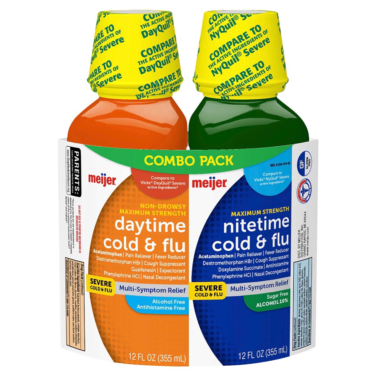 slide 1 of 29, Meijer Daytime Severe and Nighttime Severe Cold and Flu Relief Combo Pack, 24 oz