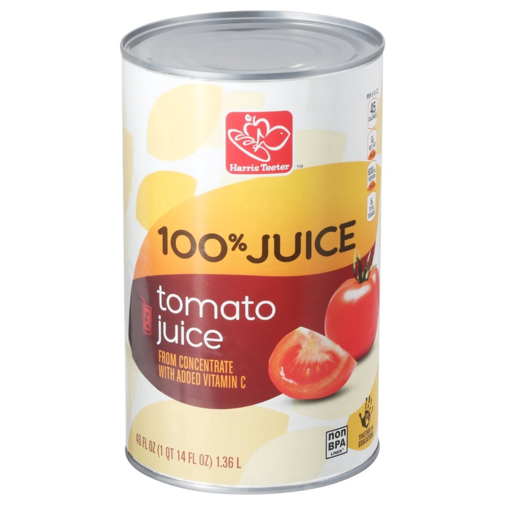 slide 1 of 4, Harris Teeter 100% Tomato Juice - 46 oz, 46 oz