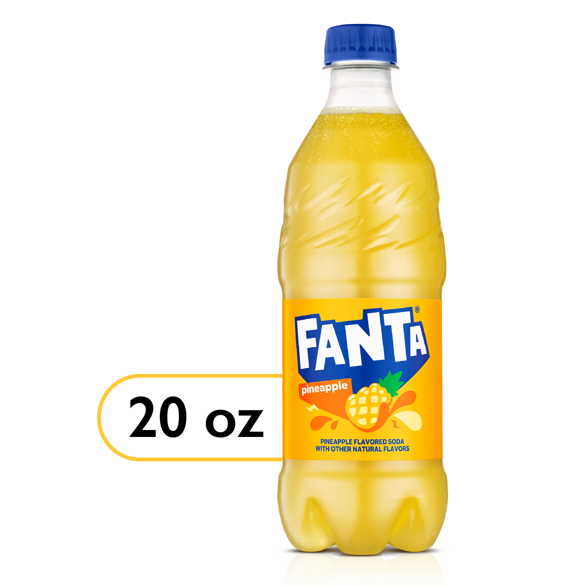 slide 1 of 6, Fanta Pineapple Soda Bottle, 20 fl oz, 20 fl oz