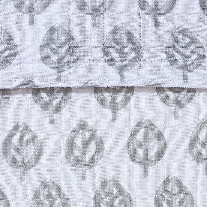 slide 3 of 4, HALO Bassinest Muslin Sheet - Grey/White Leaf Print, 1 ct