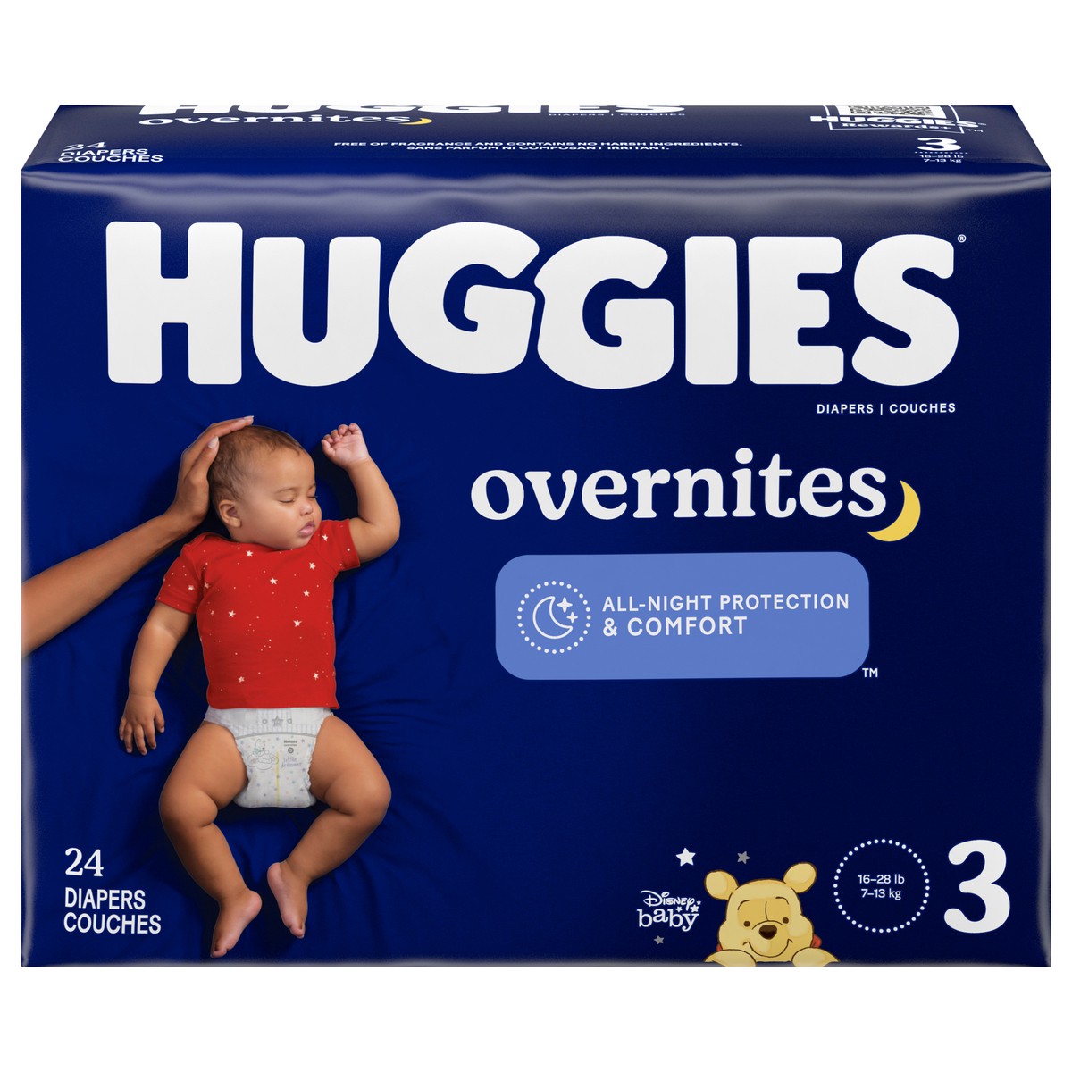 slide 1 of 3, Huggies Overnites Nighttime Baby Diapers, Size 3, 24 Ct, size 3