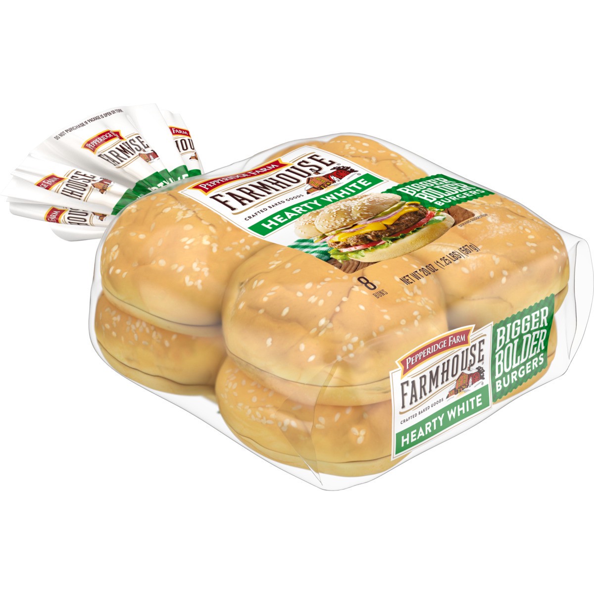 slide 9 of 11, Pepperidge Farm Hearty White Hamburger Buns, 20.000 oz