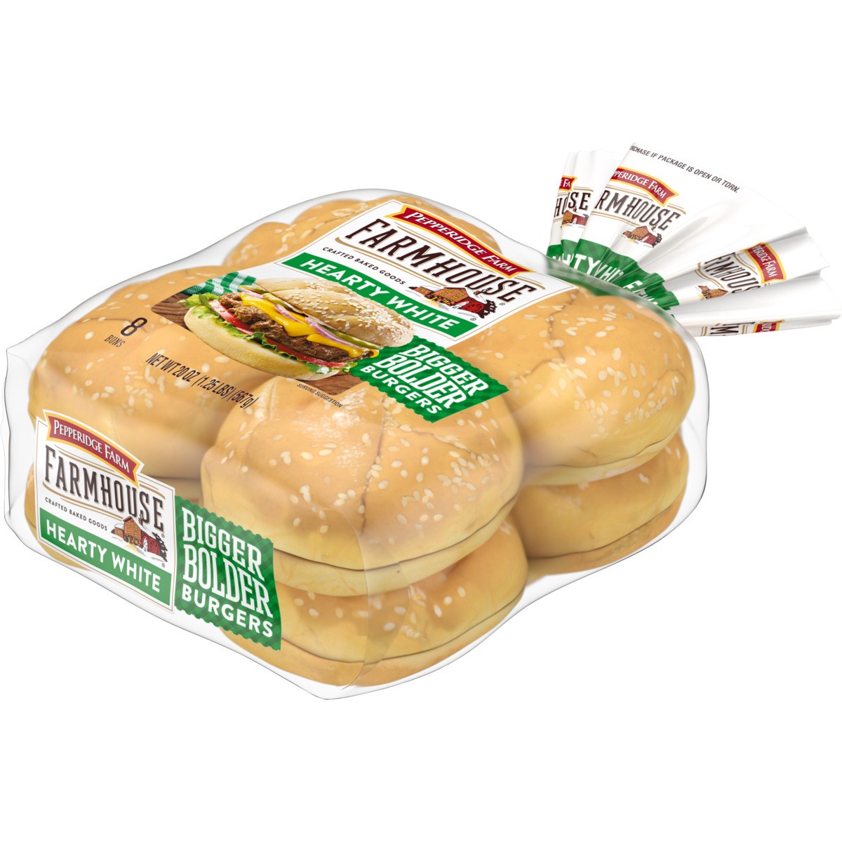 slide 6 of 11, Pepperidge Farm Hearty White Hamburger Buns, 20.000 oz