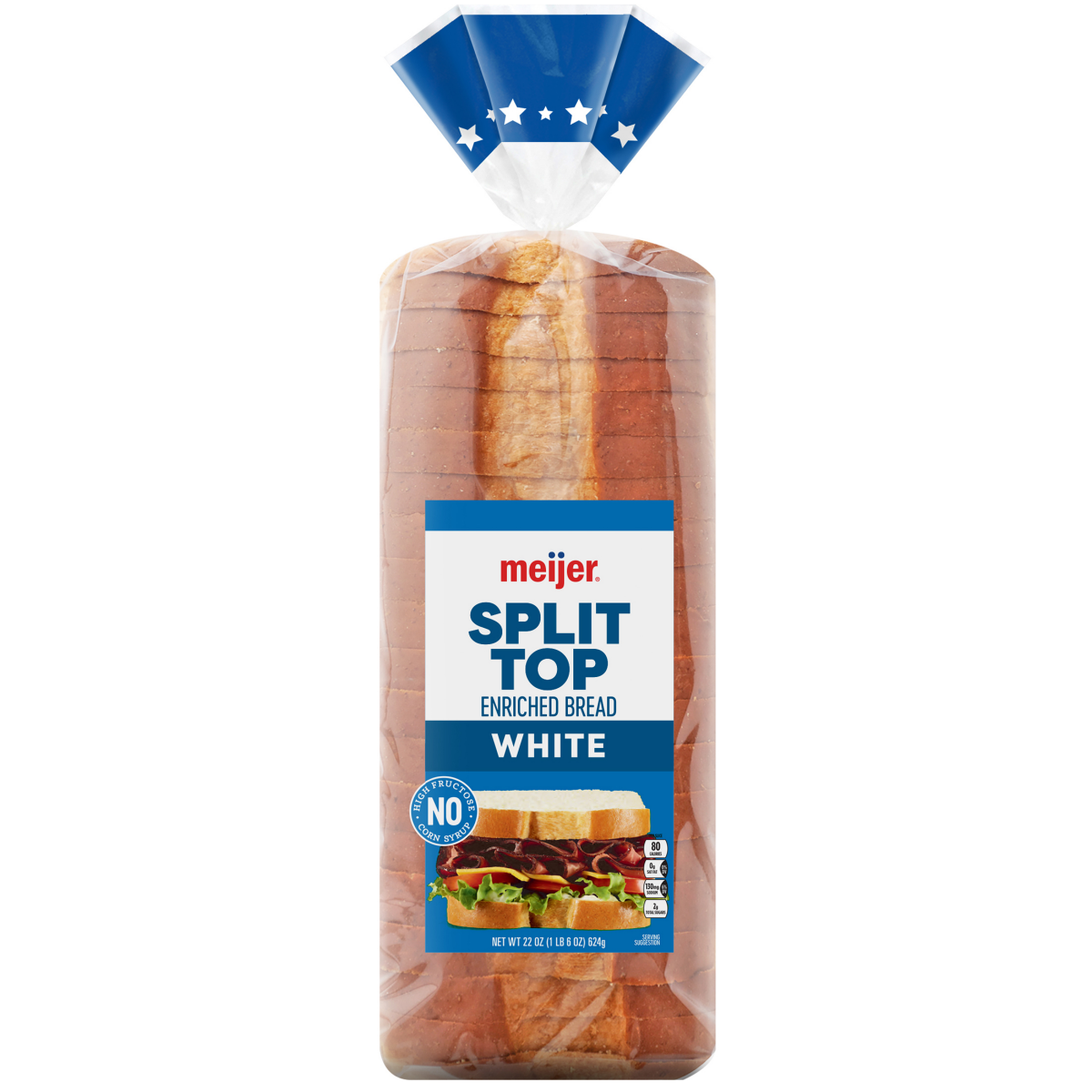 slide 1 of 20, Meijer Split Top White Bread, 20 oz