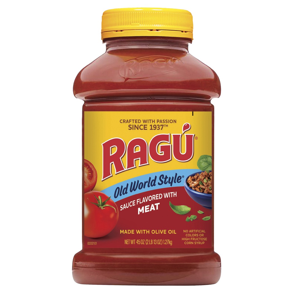 slide 1 of 9, Ragu Old World Style Flavored with Meat Sauce 45 oz, 45 oz