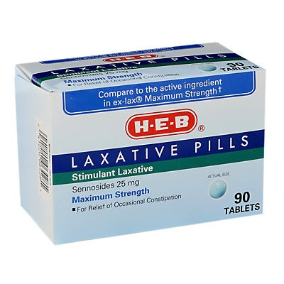 slide 1 of 1, H-E-B Laxative Pills Maximum Strength, 90 ct