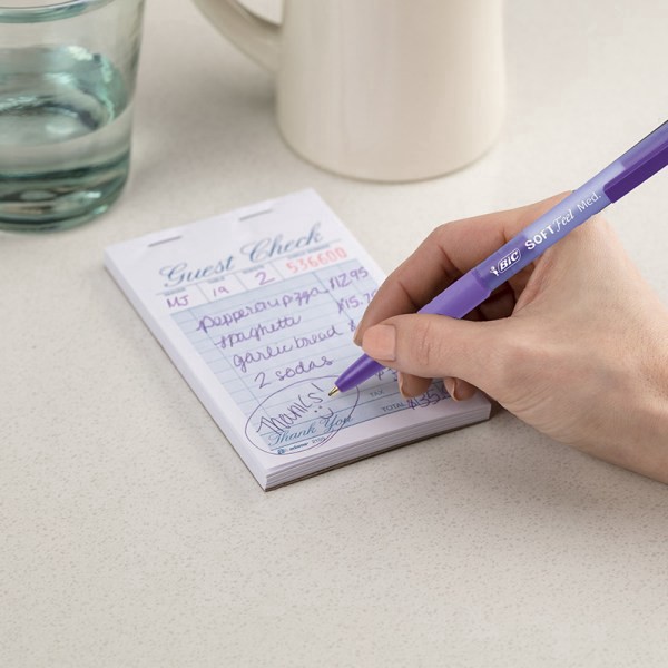 slide 3 of 5, BIC Soft Feel Retractable Ball Point Pen, Medium Point, 1.0MM, Fashion Assorted Ink, Pack of 18, 18 ct