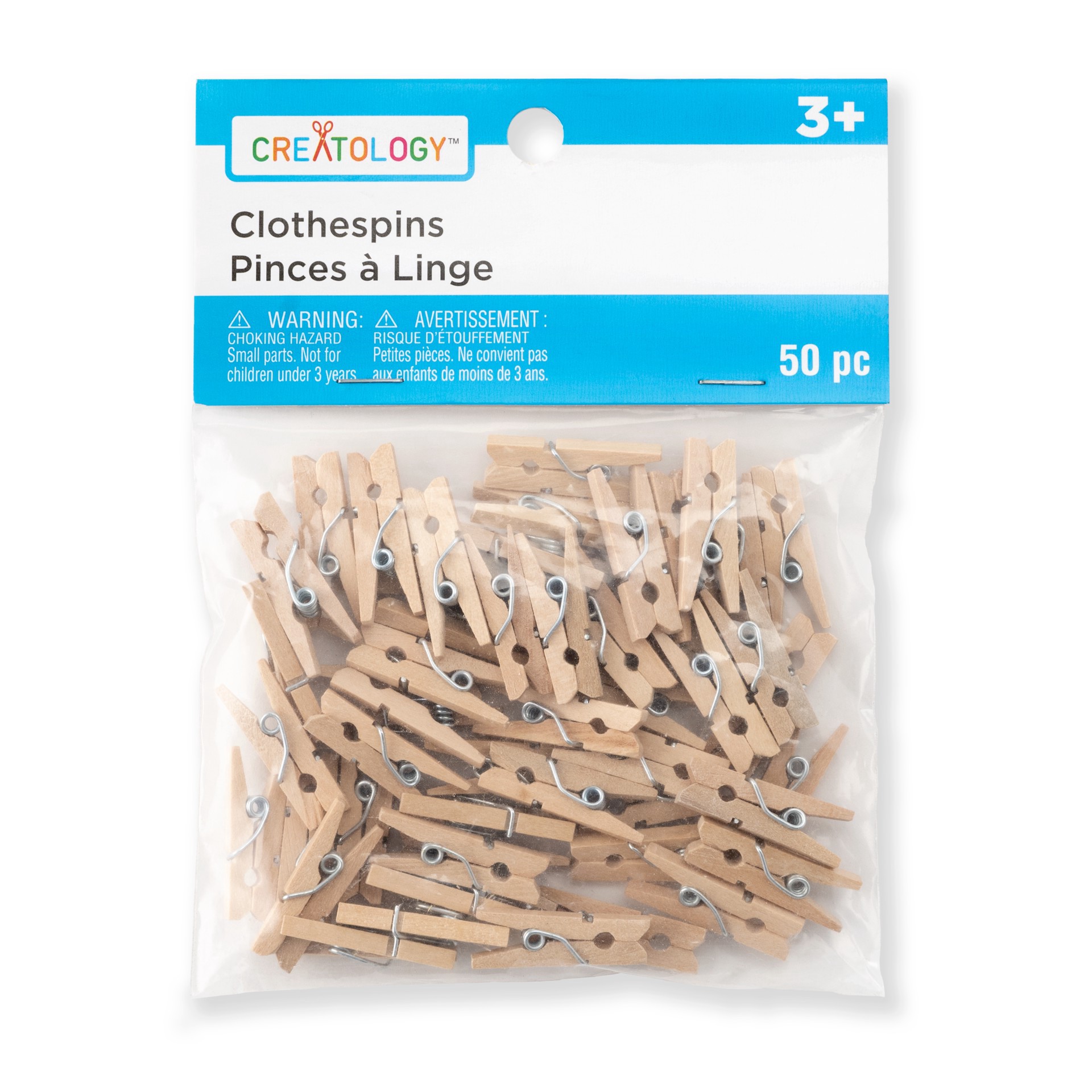 slide 2 of 3, Tiny Wood Clothespins, 50ct. By Creatology, 50 ct