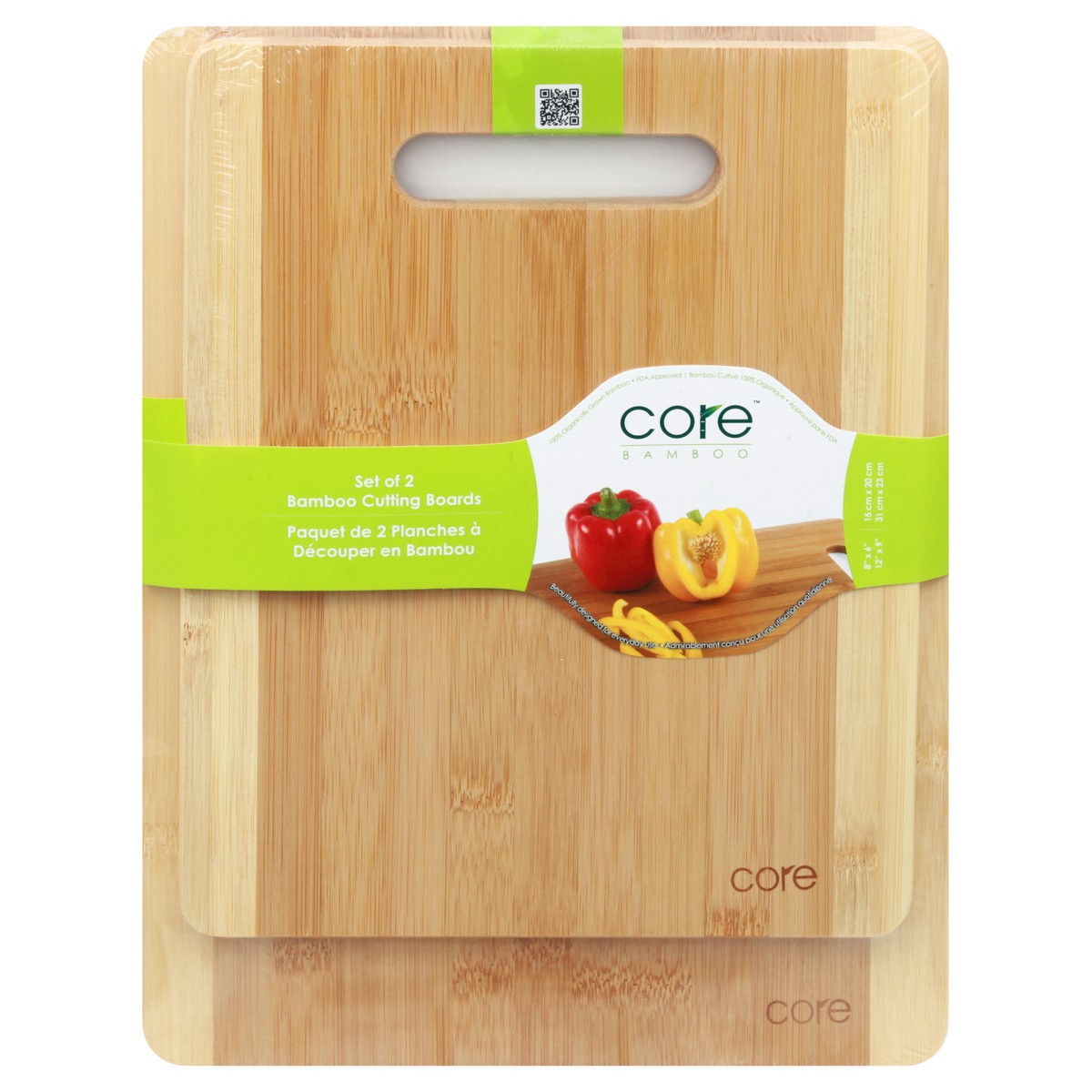 slide 1 of 11, Core Bamboo Bamboo Combo Pack Two Tone Cutting Boards 1 ea, 1 ct