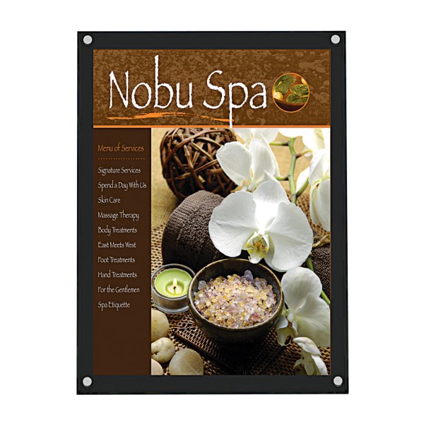 slide 1 of 2, Deflect-O 4-in-1 Sign Holder - Support 5"" x 7"" Media - Vertical, Horizontal - Clear, Black, Green Tint, 1 ct