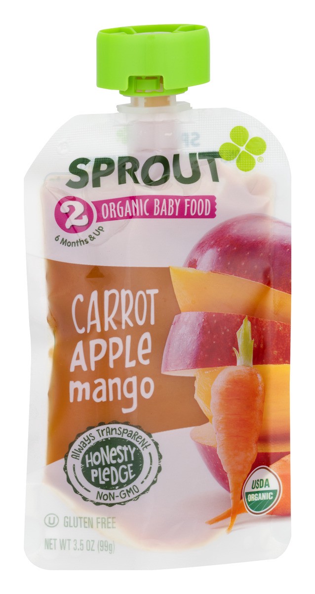 slide 7 of 10, Sprout Organics Carrot, Apple & Mango Baby Food 3.5 oz, 3.5 oz