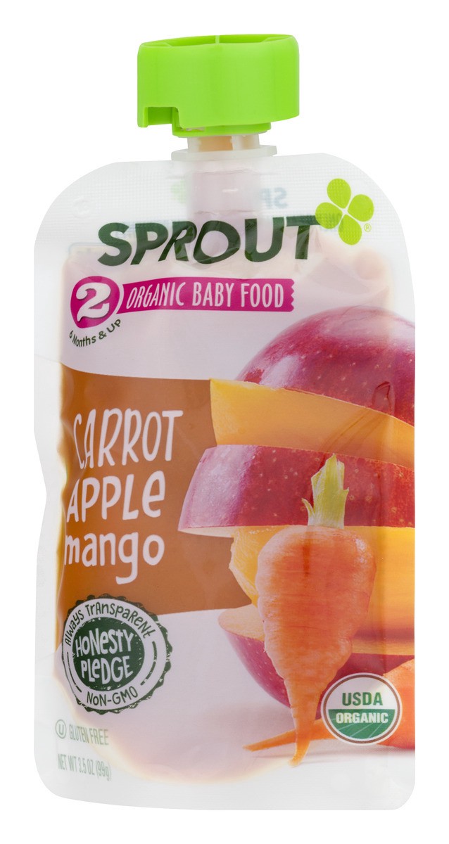 slide 4 of 10, Sprout Organics Carrot, Apple & Mango Baby Food 3.5 oz, 3.5 oz