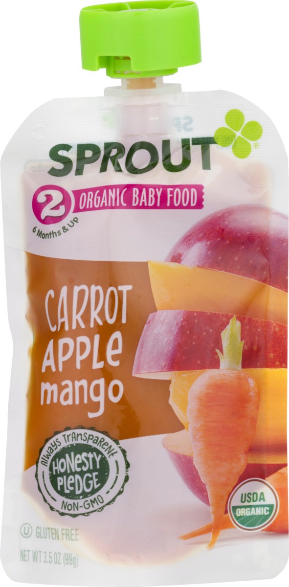 slide 3 of 10, Sprout Organics Carrot, Apple & Mango Baby Food 3.5 oz, 3.5 oz