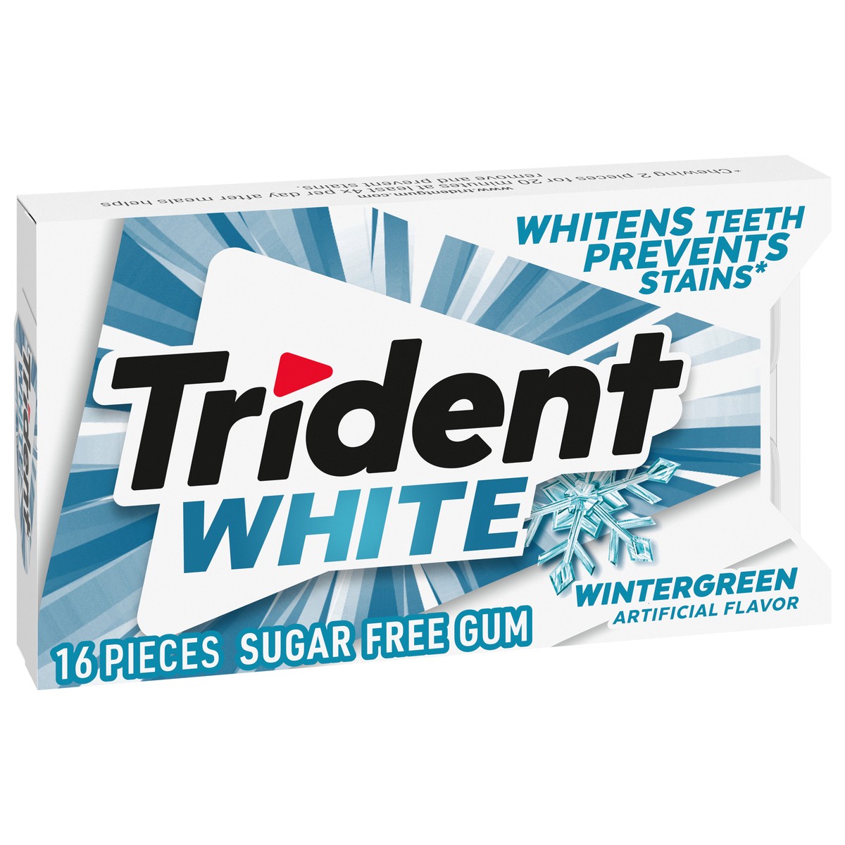 slide 4 of 9, Trident White Wintergreen Sugar Free Gum, 16 Piece Pack, 0.05 lb