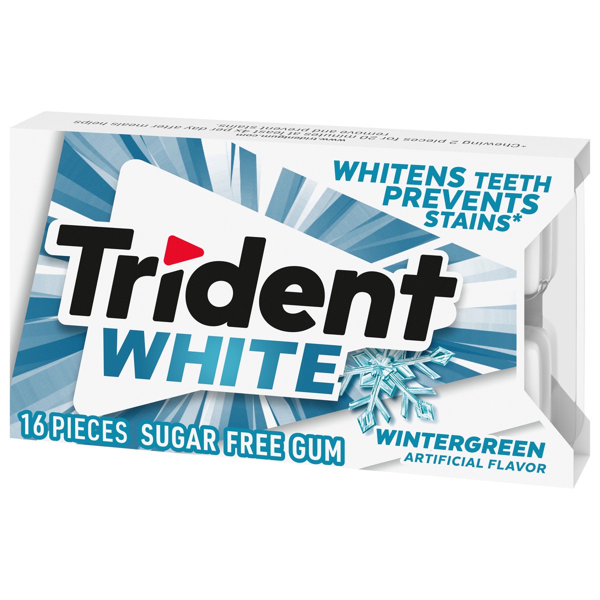 slide 5 of 9, Trident White Wintergreen Sugar Free Gum, 16 Piece Pack, 0.05 lb