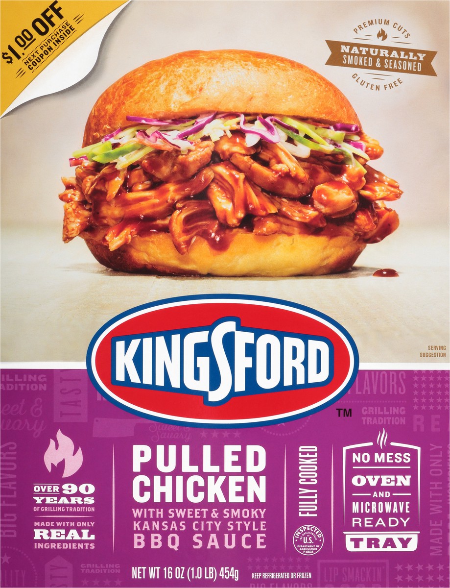 slide 3 of 3, Kingsford Pulled Chicken, 16 oz