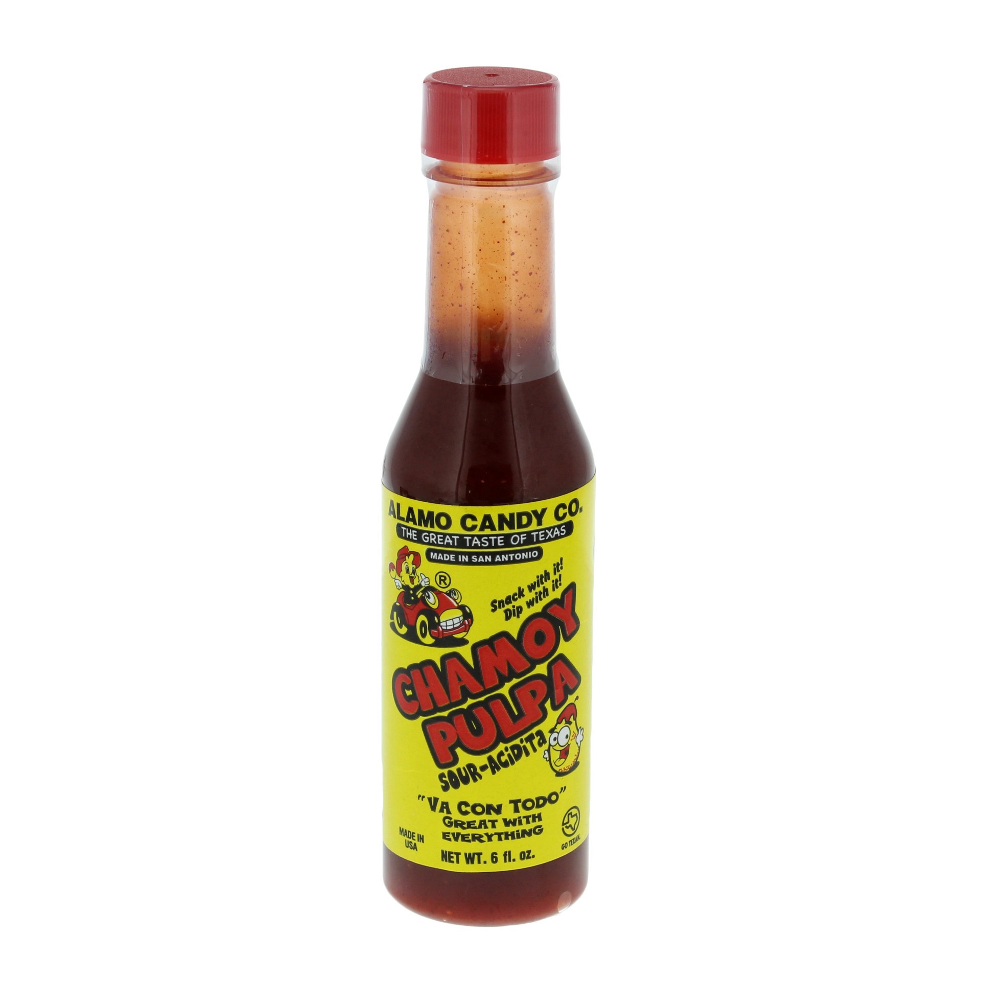 slide 1 of 1, Alamo Candy Co. Chamoy Pulpa Long Neck, 6 oz