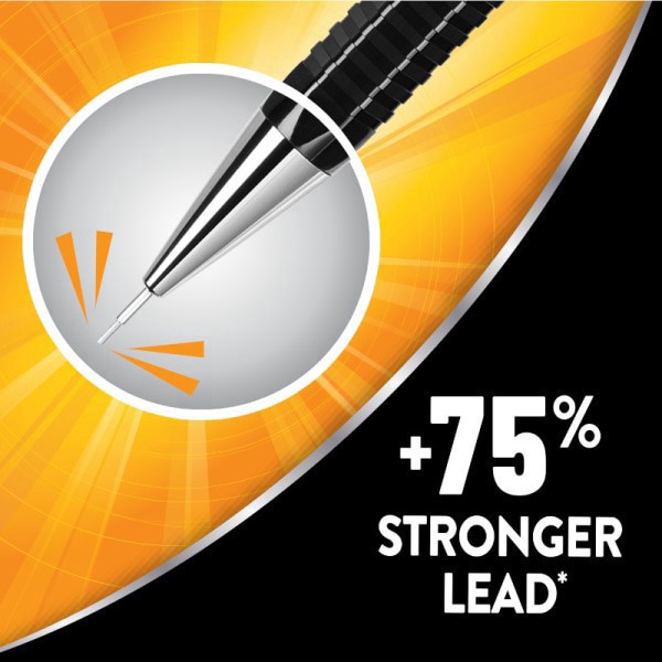 slide 2 of 5, BIC Break Resistant Pro Mechanical Pencil, 0.7MM, Medium Pt, Black Barrel, Pack of 2, 2 ct