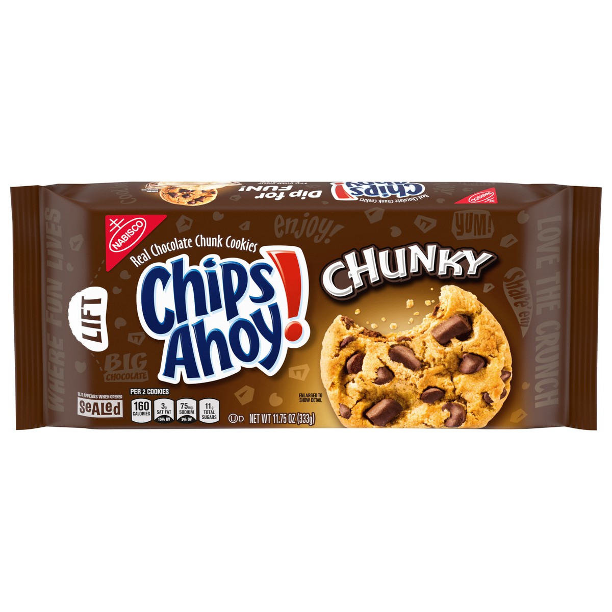 slide 1 of 9, CHIPS AHOY! Chunky Chocolate Chip Cookies, 11.8 oz, 11.75 oz