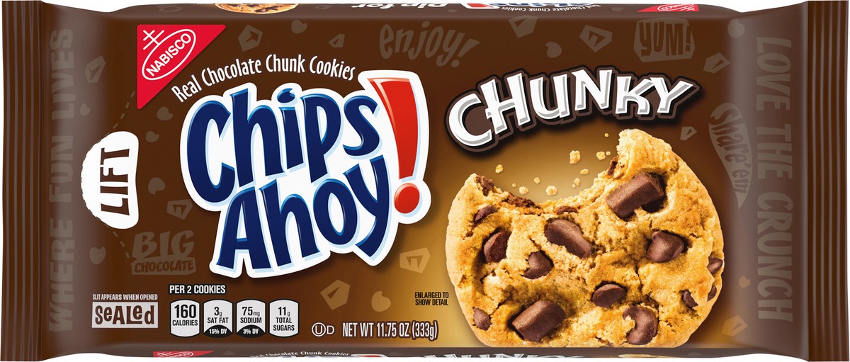 slide 6 of 9, CHIPS AHOY! Chunky Chocolate Chip Cookies, 11.8 oz, 11.75 oz