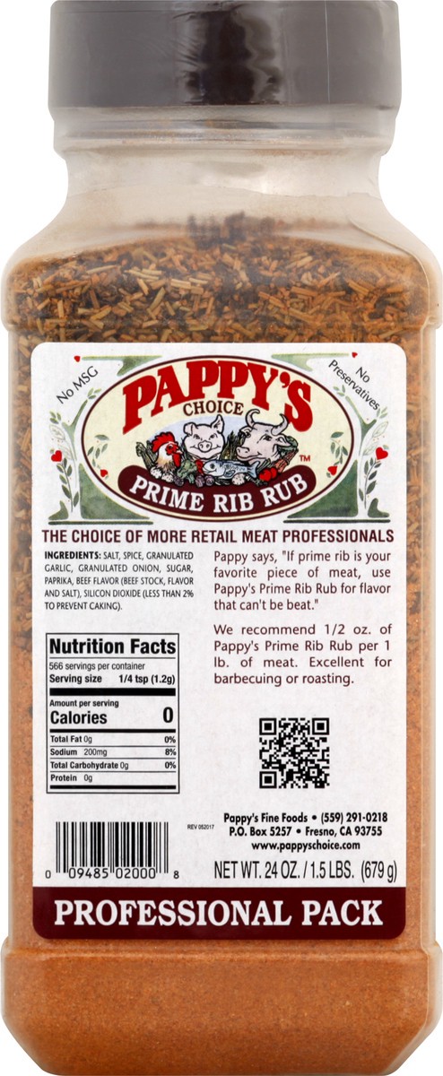 slide 1 of 9, Pappy's Choice Professional Pack Prime Rib Rub 24 oz, 24 oz