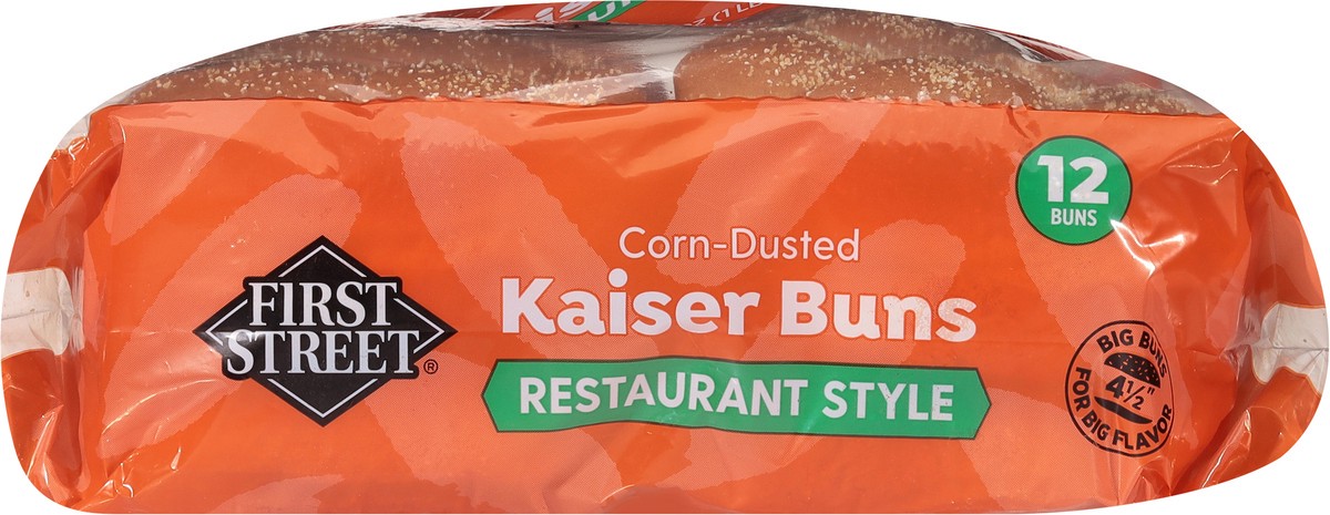 slide 12 of 13, First Street Kaiser Hamburger Buns, 28 oz
