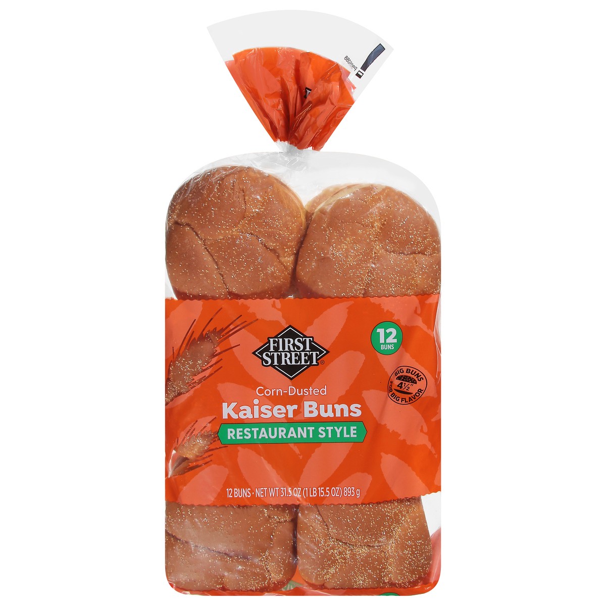 slide 2 of 13, First Street Kaiser Hamburger Buns, 28 oz