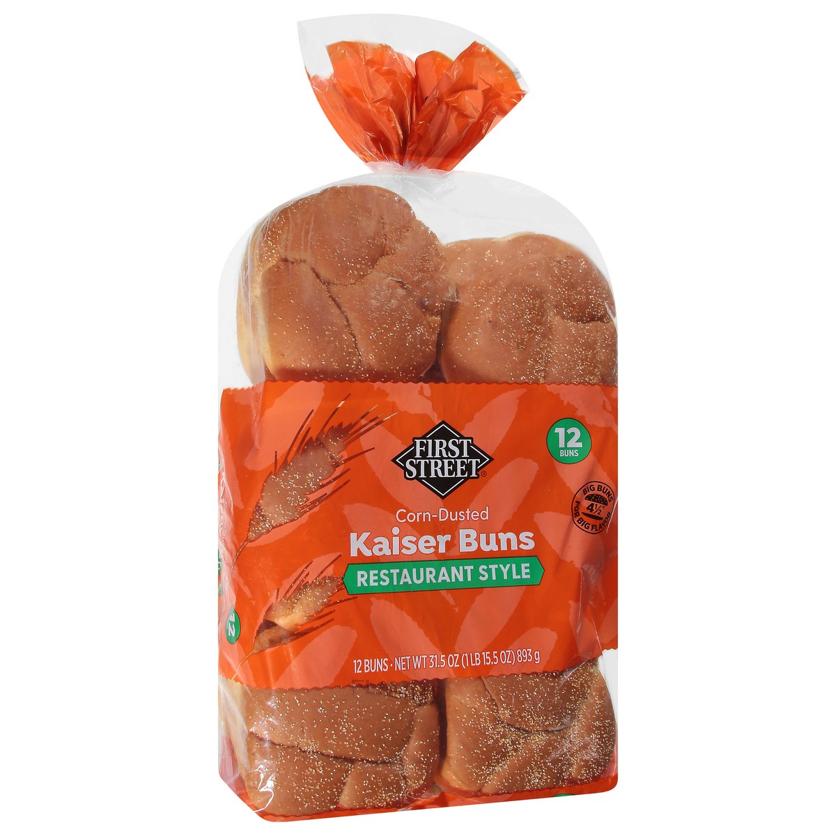 slide 6 of 13, First Street Kaiser Hamburger Buns, 28 oz