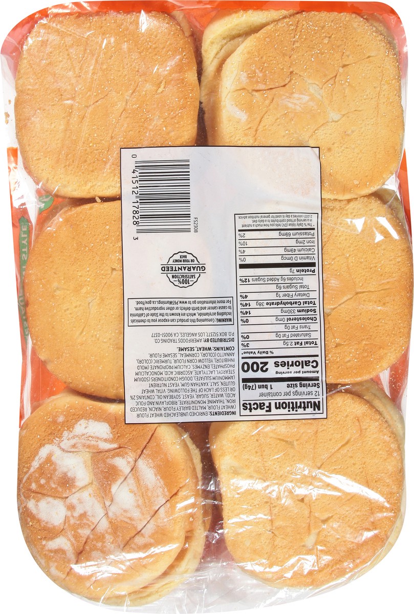 slide 11 of 13, First Street Kaiser Hamburger Buns, 28 oz