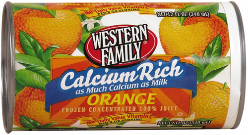 slide 1 of 1, Western Family Calcium Rich Orange Juice, 12 oz