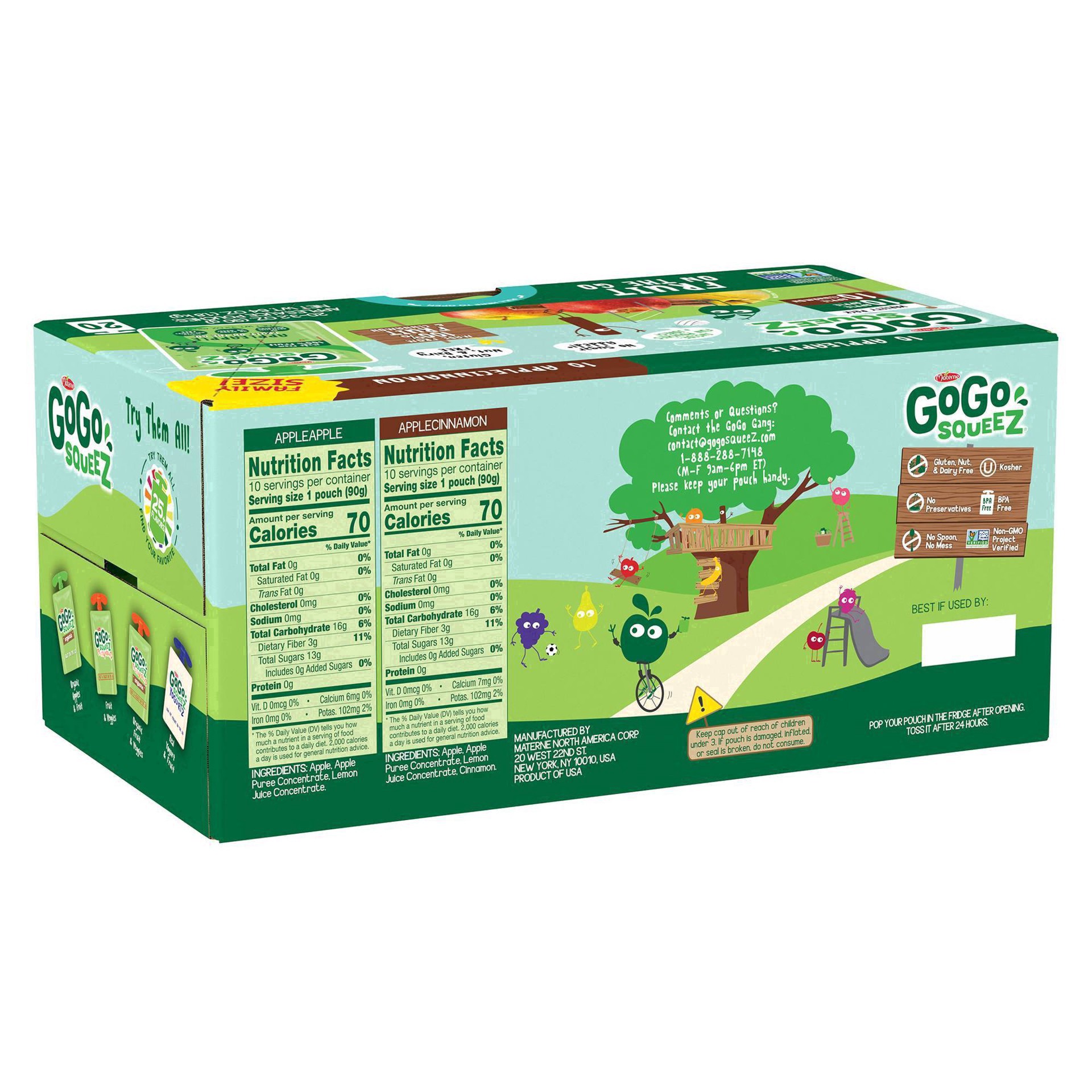 slide 9 of 67, GoGo squeeZ Fruit on the Go Applesauce Variety Pack Family Size 20 - 3.2 oz Pouches, 20 ct